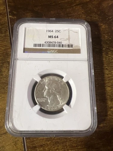 1964 Washington Silver Quarter 25c NGC MS64