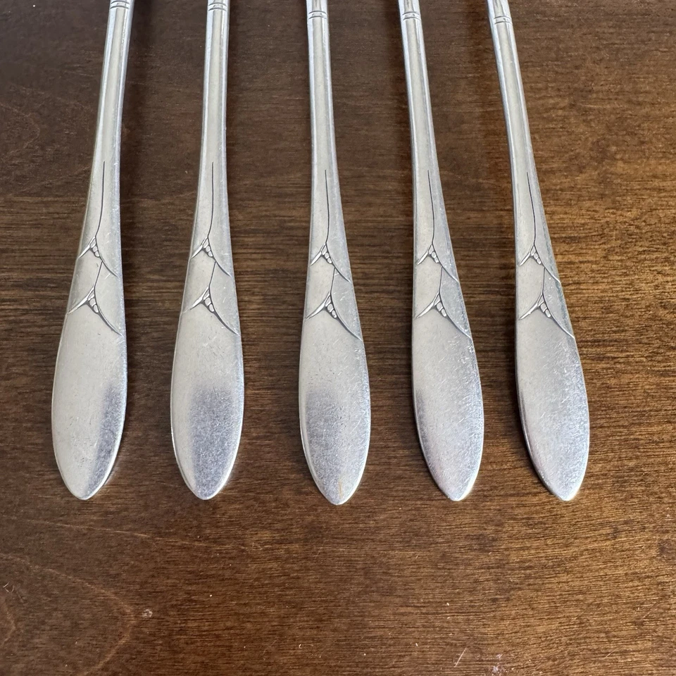 "Juego de 5 horquillas de rejilla Oneida Community Silver LADY HAMILTON plateadas 1932 8""" Foto 4 de 4