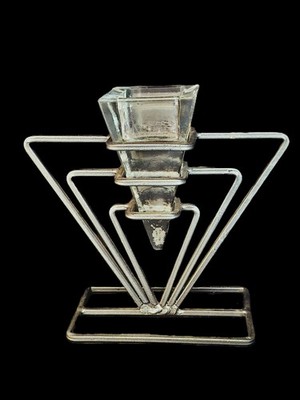 Leuchter PartyLite   Symmetry  Metall Eisglas 18x18x8cm 712 g Art Deco Stil edel
