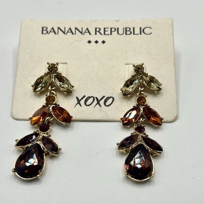 BANANA REPUBLIC Cascading  Earrings Multi Color Dangle/Drop Pierced NEW
