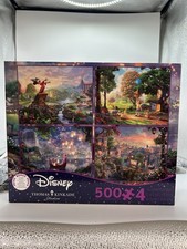 Ceaco Thomas Kinkade Disney 4 x 500 Piece Interlocking Jigsaw Puzzle Set