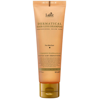 LADOR - Dermatical Hair-Loss Shampoo für dünnes Haar, 50 ml stärkendes Shampoo