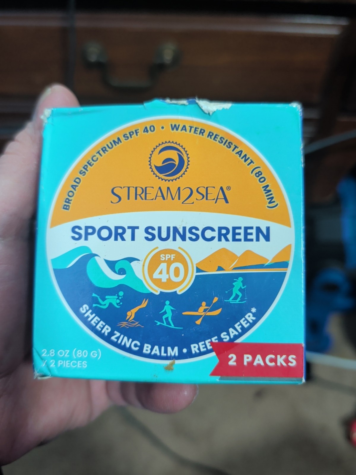 2 Pack Stream2Sea Sunscreen Balm In Tin, Spf40 Reef Safe Mineral Sunscreen