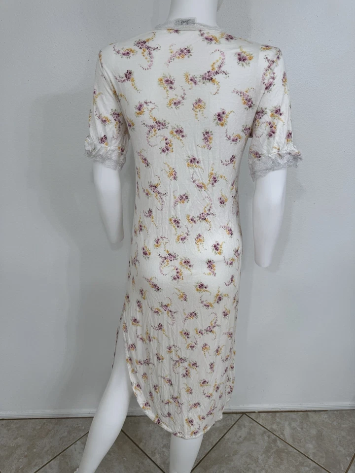 La Perla Joelle хлопок цветочный W кружева ночная рубашка кнопка спереди Италии подходит S/M - Изображение 4 из 4