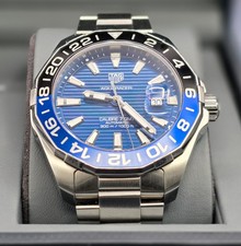 TAG Heuer Aquaracer WAY201T "Batman" Calibre 7 GMT 43mm Blue Dial Excellent 7