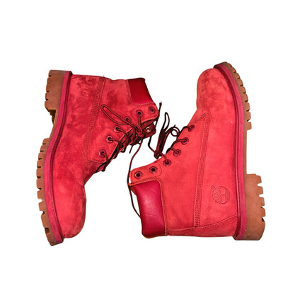 Timberland Premium 6'' Waterproof Boots GIRLS Size 5 Red PRE-OWNED A13HV A2825
