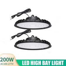 2 Pack 200W UFO Led High Bay Light Commercial Industrial Warehouse Shop Lights