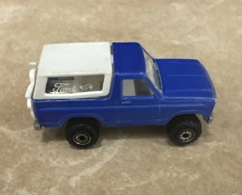 1980 HOT WHEELS FORD BRONCO DIE-CAST CAR METALLIC BLUE MOTORCYCLE VINTAGE