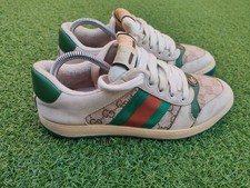 Gucci Screener sneaker uomo bassa vintage pelle/tela, taglia 8 UK #