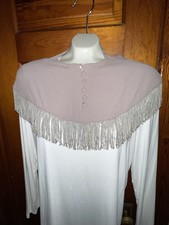 Antique 1920s-30s Crepe original Flapper Capelet Cape-Collar w/ Fringe