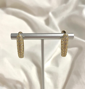 Authentic Vintage Style 14K Gold Plated Small Hoop Earrings - Intricate Texture