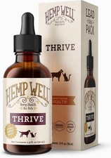 HEMP WELL Thrive Oil for Cats Dogs Joint Support Heart Health Organic 1.9 fl oz