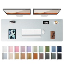 Leather Desk Pad Protector, Office Desk Mat, Large Mouse Pad, Non-Slip PU Lea...