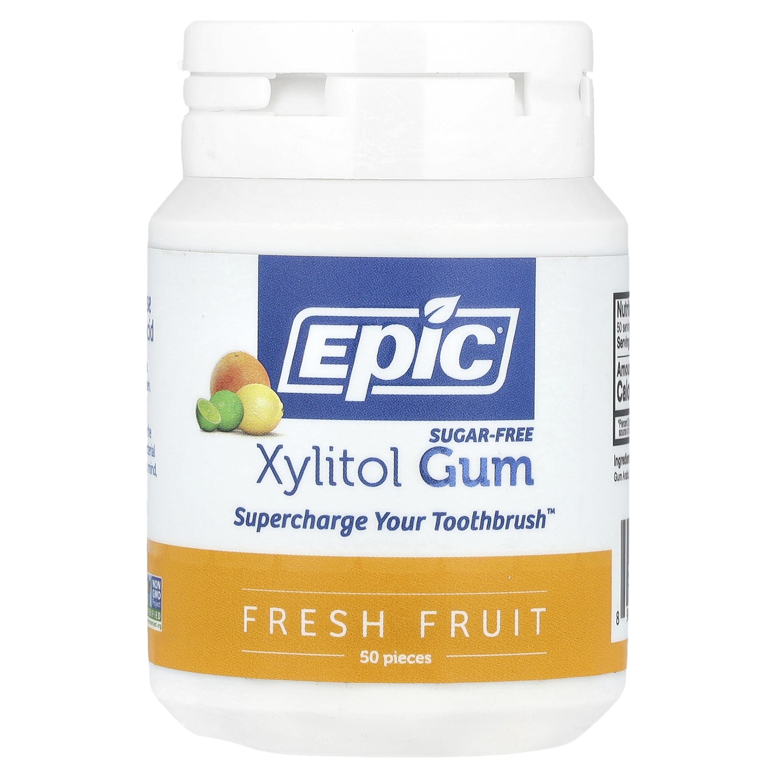 Ксилитовая камедь, без сахара, Свежие фрукты, 50 штук