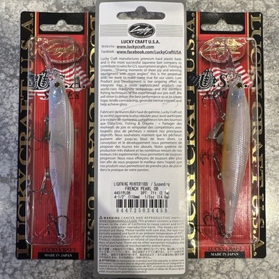 3 Packs Lucky Craft Lightning Pointer 110 DD Suspending French Pearl OB