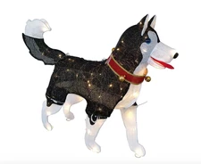 Lighted Christmas Husky Dog Outdoor Yard Decoration