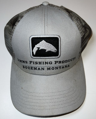 Simms Icon Trucker Hat Trout Cap Adjustable Fishing Products Mesh Gray