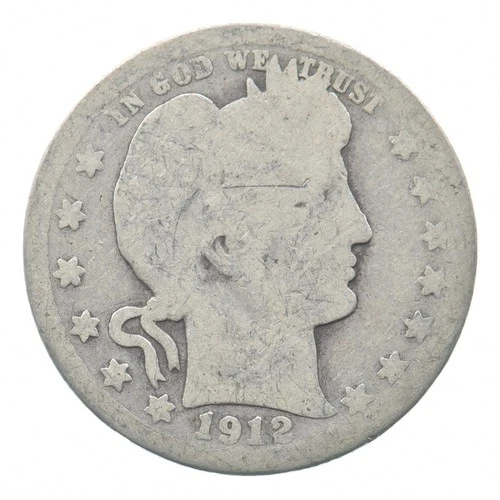 BETTER 1912-S Liberty Barber 90% Silver US Quarter *142