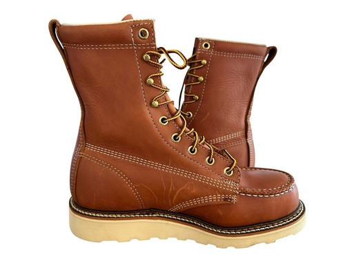 Neu mit Etikett Thorogood Damenstiefel 8 hergestellt in den USA 8" Mokassinnaht Keilabsatz American Heritage Work - Bild 6 von 11
