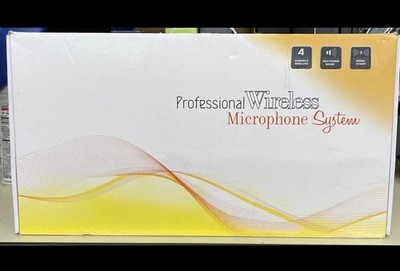 Wireless Microphone System Pro UHF 4 Channel 4 Lavalier Bodypacks 4 Lapel Mic 4 