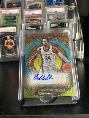 2022-23 Bowman Inception University Brandon Miller Gold /50 Autograph