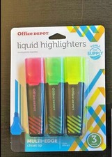 Office Depot Liquid Highlighters Chisel Point Black/Translucent Barrel