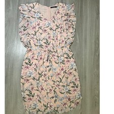 Lauren Ralph Lauren Floral Print Flutter Sleeve V-Neck Dress Women's Size 10