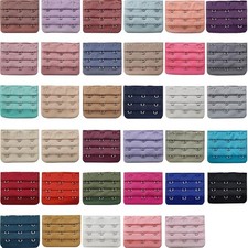 35 Pcs 3 Hooks 3 Rows Women Bra Extender Extension Hooks Straps, Assorted Colors