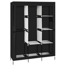 71" Portable Clothes Storage Closet Organizer Wardrobe Rack Shelves Fabric Steel