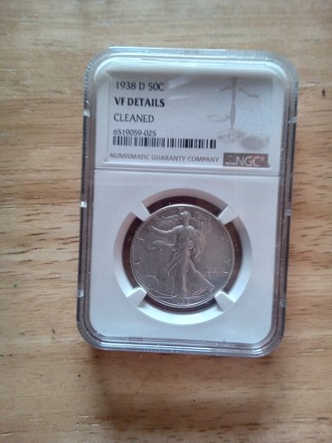 1938-d Walking Liberty Half Dollar Ngc Vf Details Cleaned Buy Now $85.00 Free...