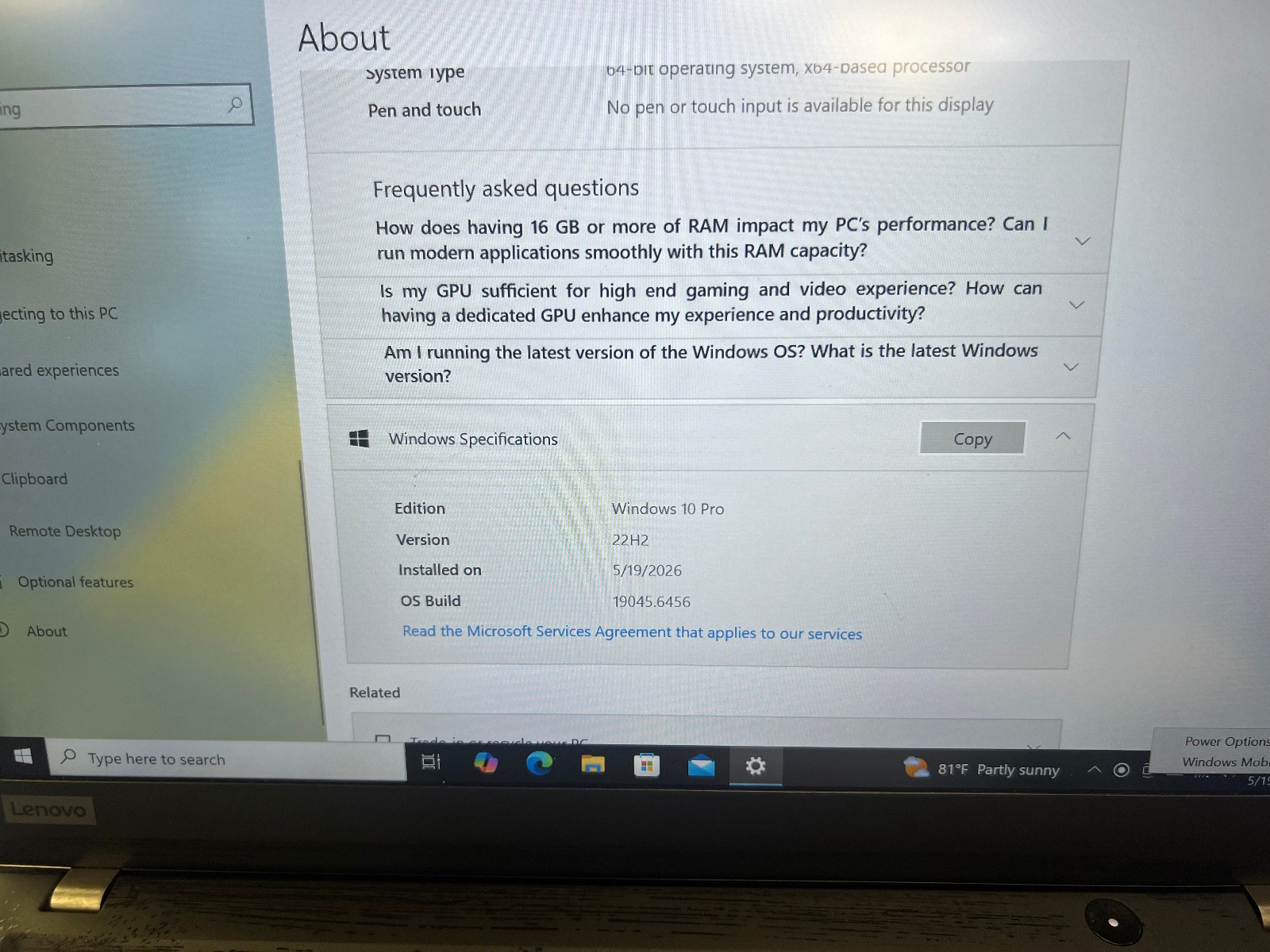 Lenovo Thinkpad, 14-Inch Laptop, with Intel Core i5-10310U, Windows 10 Home