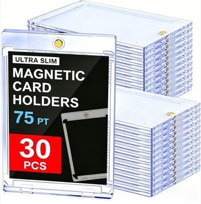 30x Magnetic Trading Sports Card Holder 75pt One-Touch Hard Case UV Protection