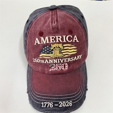 USA 250th Anniversary Hat 1776  2026 Adjustable 3D Embroidered Baseball Cap