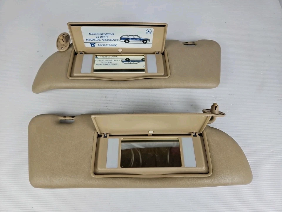 Parasoles Mercedes W126 en beige crema (pergamino) 560SEL 420SEL 300SDL sedán Foto 4 de 4