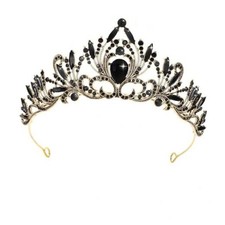 Crowns for Women Tiara Swan Costume Gothic Wedding Crown Halloween Black