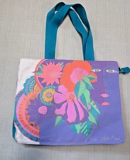 Laurel Burch Sun N Sand Zipper Tote Beach Bag A Womans Spirit Blossoms Soul