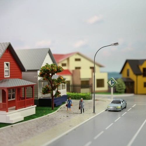 Lámparas de calle de metal a escala 1:87 a escala 1:87 modelos de trenes LED blancas cálidas - Imagen 7 de 7