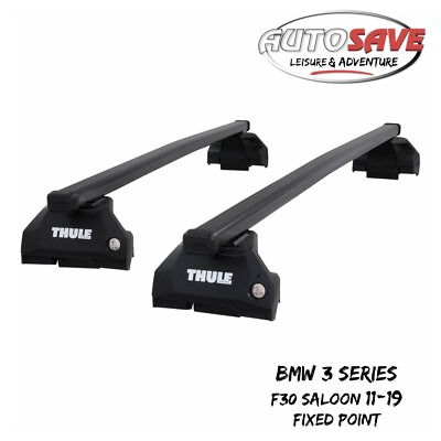Thule Steel SquareBar Evo Roof Bars Set for BMW 3 Series GT F34 13-19 Fixpoint