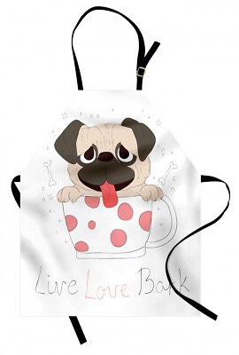 Mops Kochschürze Live Love Bark Wörter Lustig