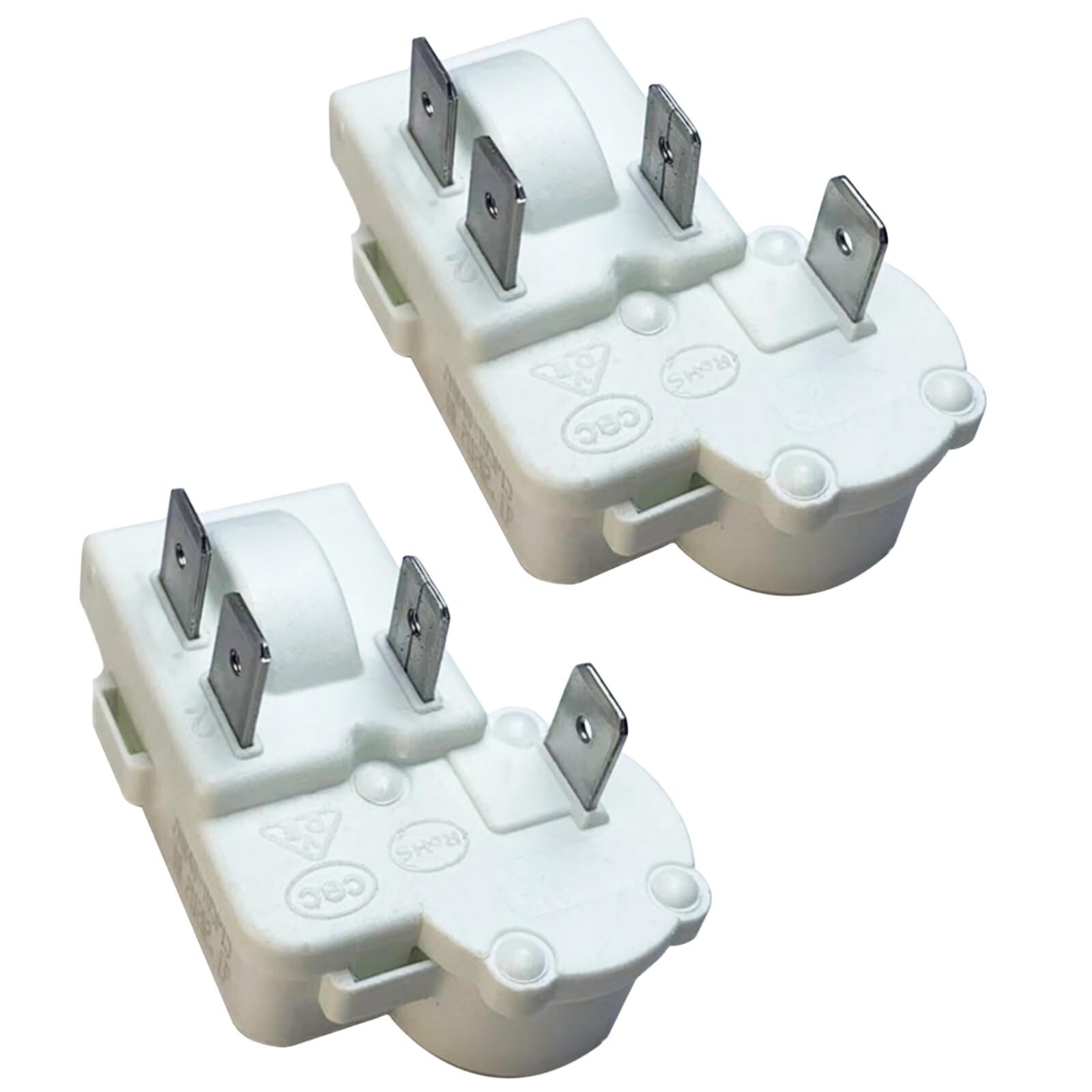 2Pcs Refrigerator Compressor PTC Starter Relay Over Load Protector 4Pin,Compa...