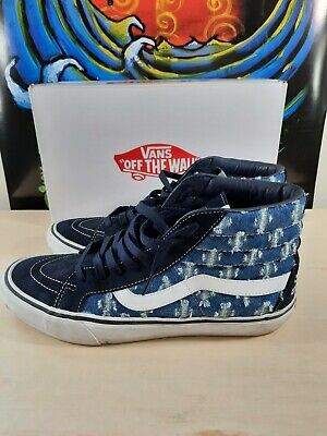 Vans Sk8-hi Reissue X Supreme Hole Punch Denim 11.5 Ships Fast!