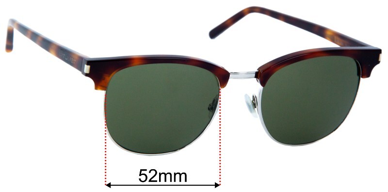 Lenti di ricambio per occhiali da sole SFx adatte a Yves Saint Laurent SL 108 52 mm di larghezza