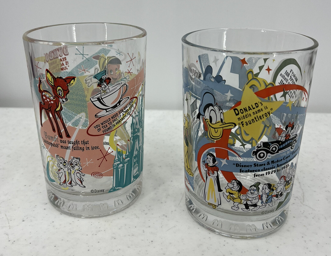 McDonalds Walt Disney World 100 Years of Magic Glasses Mickey Pluto Bambi  Tink | eBay