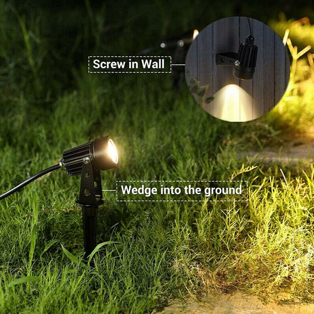 4 Pack Garden Lights Spotlights Mains Powered 12V LED Waterproof