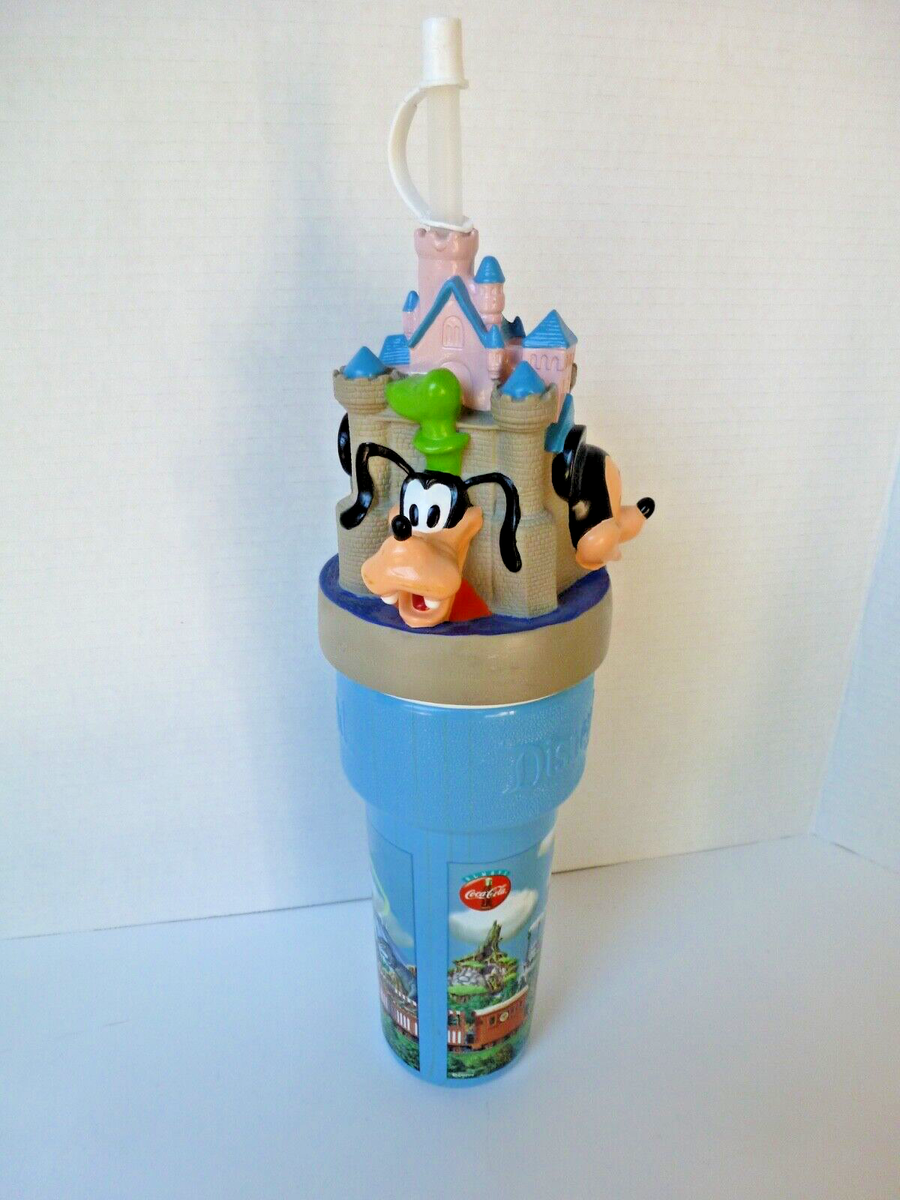 Disneyland Plastic Souvenir Sipper Castle Cup Mickey Minnie Goofy