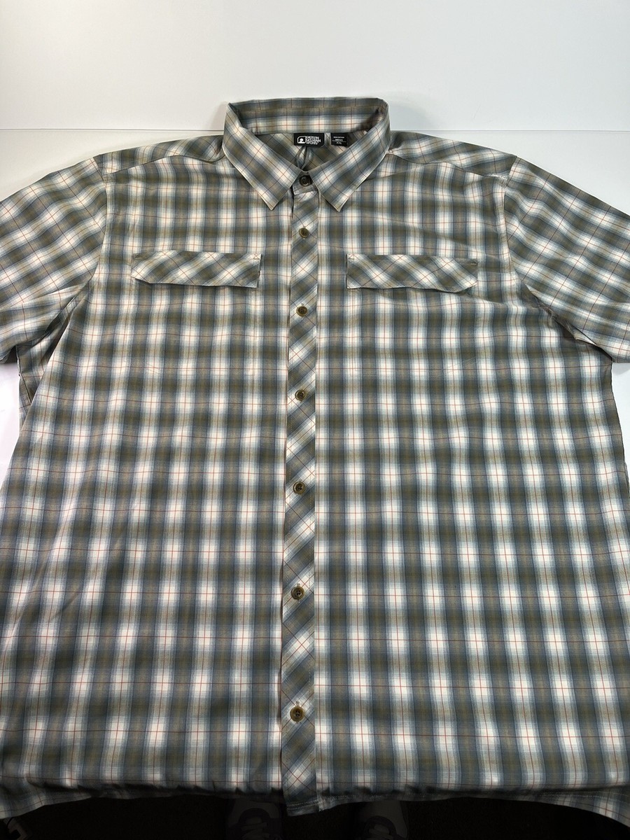 CHEMISE homme EMS EASTERN MOUNTAIN SPORTS bleu à carreaux nylon Tech