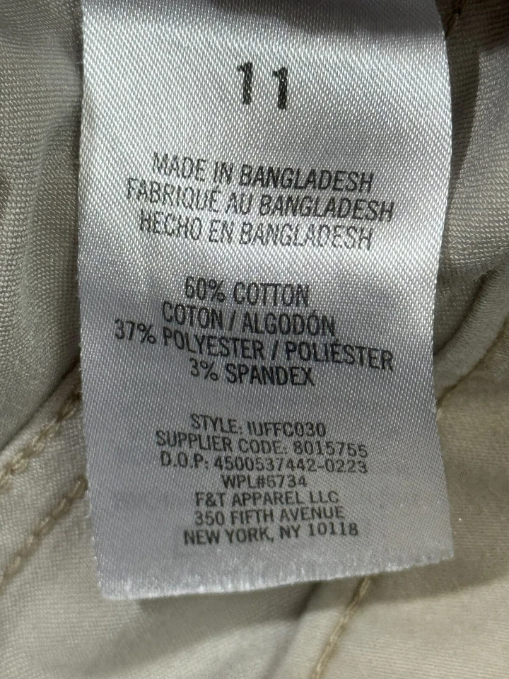 Pantalones ajustados elásticos caqui aprobados para adolescentes Izod talla 11 fácil cuidado 32x29 Foto 4 de 4