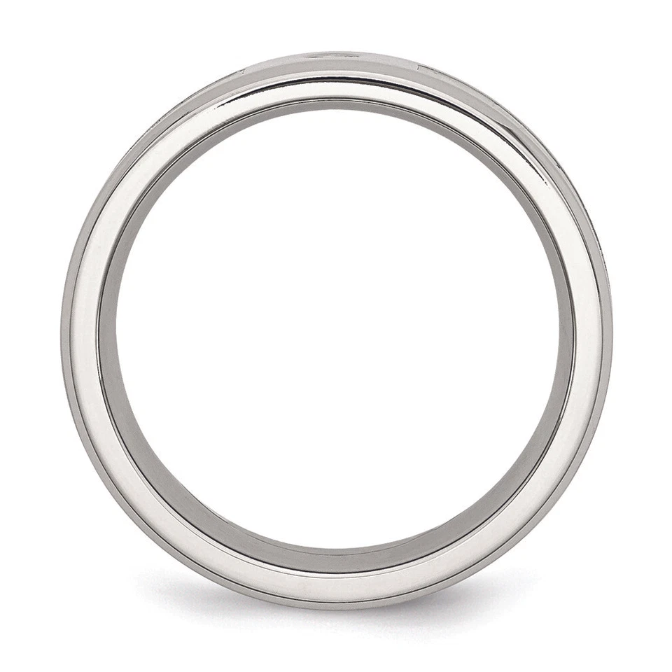 Cincel Acero Inoxidable Pulido con Circonita Estampada Verde Camuflaje Bajo Banda de Goma Anillo Foto 3 de 4