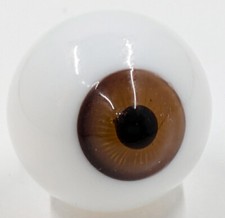 Single Vintage Antique Hand Blown Glass German Doll Eye Brown About 20mm BBI-30