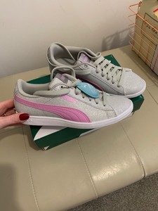 silver glitter puma trainers